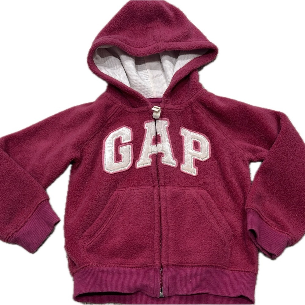 GAP Kids Pink Fleece Pink Hoodie Size 2 Zip Up